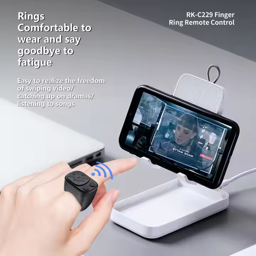 New BT5.3 wireless ring remote control fingertip selfie video scrolling controller mobile phone tablet automatic page turner