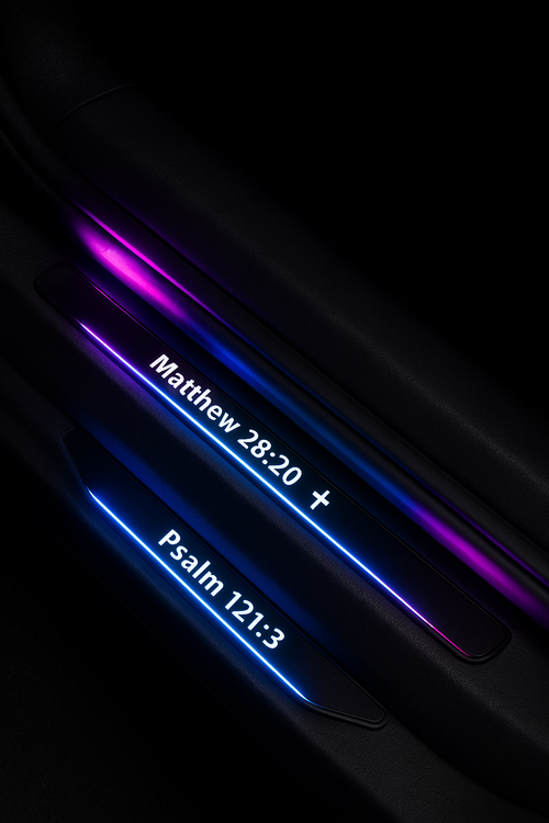 ✨ Christian LED Welcome Pedal – ✝️A personalized LED car threshold light with Bible verses.