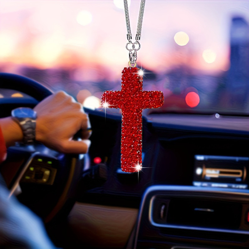 ✝️Diamond Cross Car Pendant & Keychain – Faith & Style in Every Drive🙏