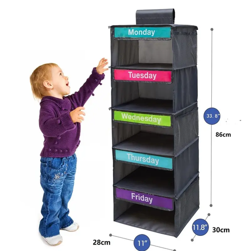 Hanging Clothes Storage Bag, Household Daily Clothing Classification Storage Bag, Monday to Friday Clothes Organizer for Home Decor
