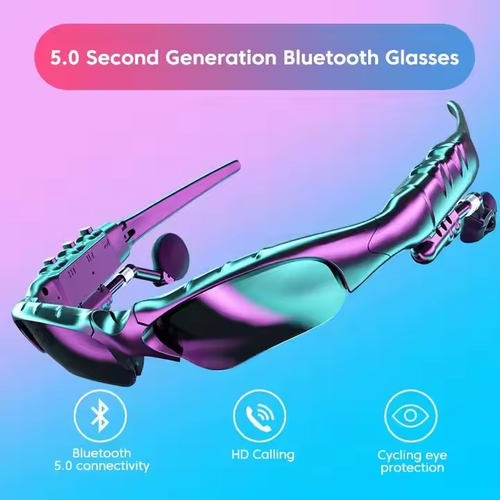 Smart Sport Sunglass – Bluetooth Audio, Foldable Flip-Up Lens, Mirror Coated, Adjustable Fit🔊🌟