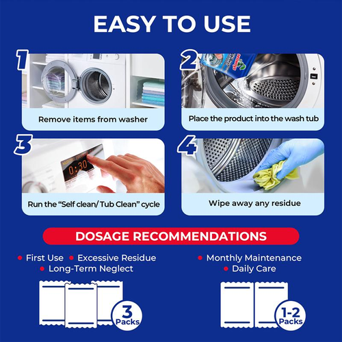 6 PCS Seaways Washing Machine Cleaner -125g large capacity, powerful odor Eliminator, for all types of washing machine