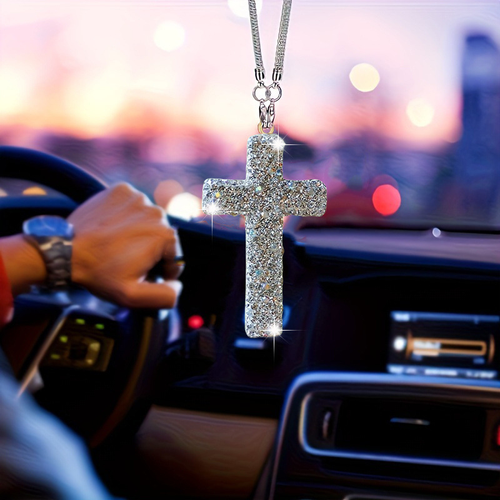 ✝️Diamond Cross Car Pendant & Keychain – Faith & Style in Every Drive🙏