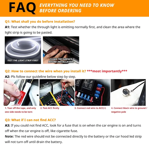 🚘Car Hood Light Strip, Dynamic Scan Start Up LED Car Hood Light Strip, Waterproof Flexible Car Light Strip(Suitable for any car model）