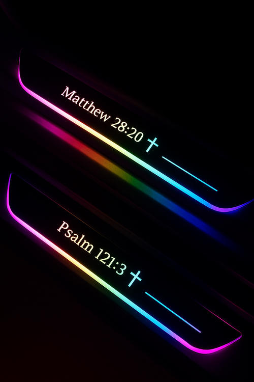 ✨ Christian LED Welcome Pedal – ✝️A personalized LED car threshold light with Bible verses.