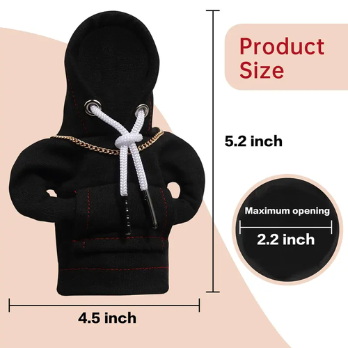 SANN Gear Shift Hoodie, Gear Shift Cover,  Mini Hoodie for Car Shifter（Black + blue 2-piece suit）