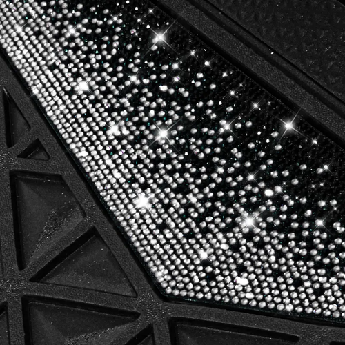 CAR PASS Bling Diamond Rhombus Rubber Leather Car Floor Mats All-Weather for Car Full Set Durable Anti-Slip（Suitable for any car model）🚘