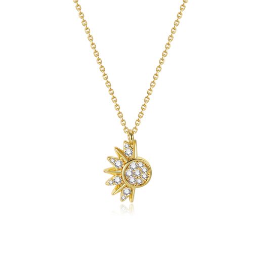 Gold Plated Sun&Moon Necklace