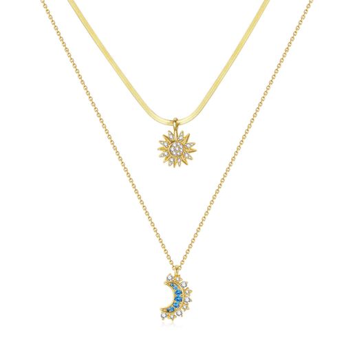 Gold Plated Sun&Moon Necklace