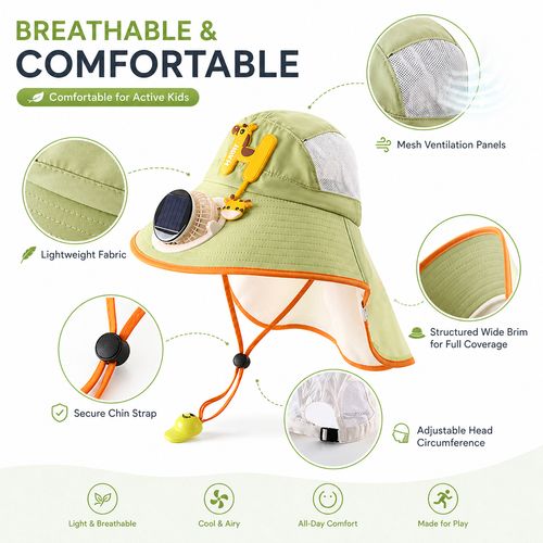 Children's Solar-Powered Fan Hat