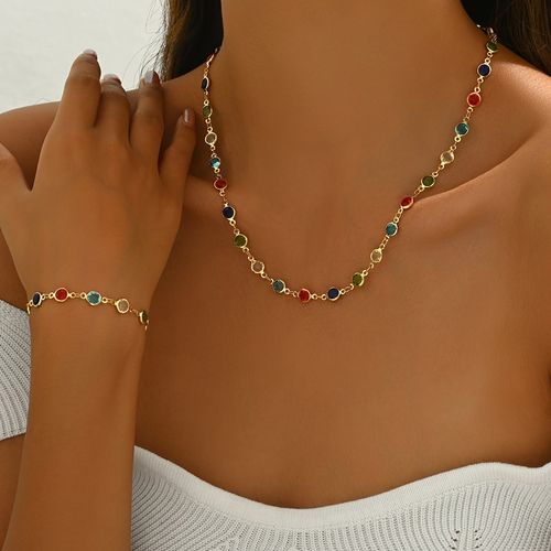 Multicolor Zircon Necklace Set