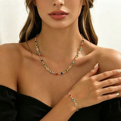 Multicolor Zircon Necklace Set