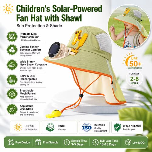 Children's Solar-Powered Fan Hat
