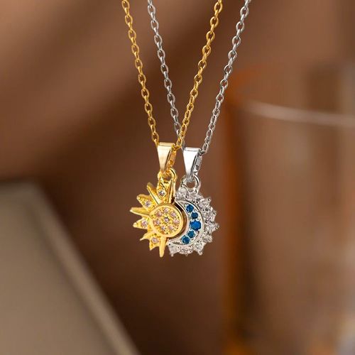Gold Plated Sun&Moon Necklace