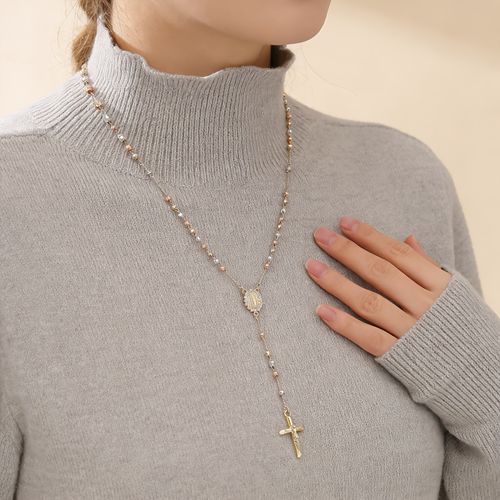 Virgin Mary Cross Necklace