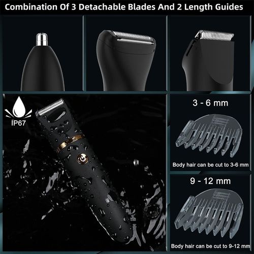 New Cordless Electric Shaver for Men Waterproof 3 in 1 Trimmer Nose Hair USB Shaver Hair Trimmer