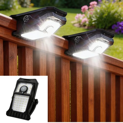 Outdoor Waterproof Solar Light, Intelligent Sensing Clip On Light, Easy to Install Solar Clip On Light, 3 Lighting Modes, IP65 Waterproof Suitable for Garden Fence, Courtyard Warehouse, Garage
