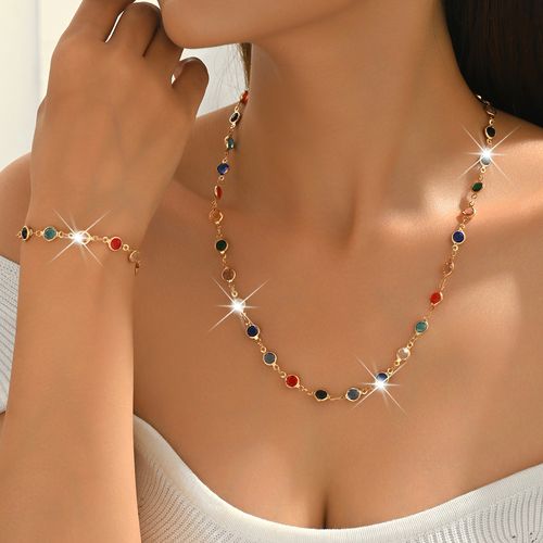Multicolor Zircon Necklace Set