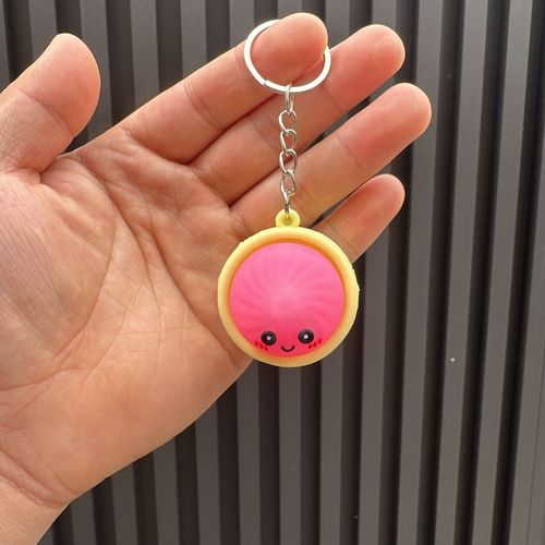 Four-piece set Glowing Dumpling Press Clicker Keychain Squishy Toy Button Fidget Keycap Sound Switch Stress Relief