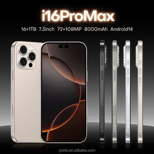 2025 New Arrival Original I16 Phone 16 Pro Max 5G 7.3 Inches 16GB+1TB Deca 108MP Rear Camera LTE Cellular English