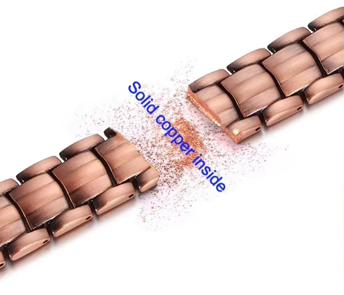 Hot Selling Super Quality Big Size Health Magnetic Therapy 45pcs Magnets Magnetic 99.9% Solid Pure Copper Bracelet for Healing