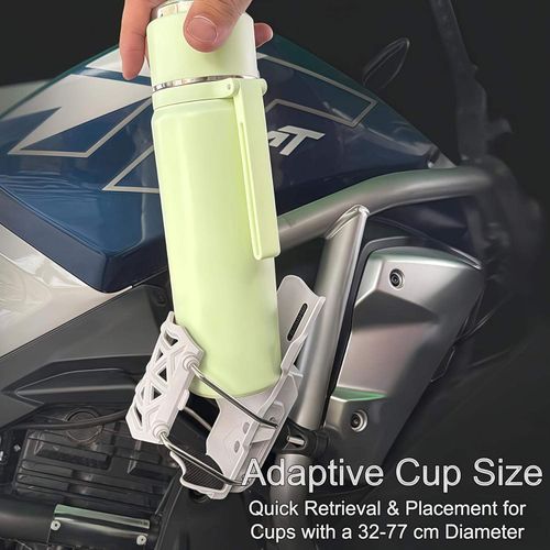 Adaptive bicycle and motorcycle cup holder, 360-degree rotation, suitable for cups with a diameter of 2-3 inches.