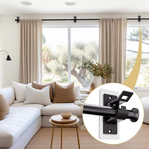 (2pcs 1set）Non Drilling Curtain Rod Bracket Self-adhesive Curtain Rod Bracket Curtain Hook No Drilling Required