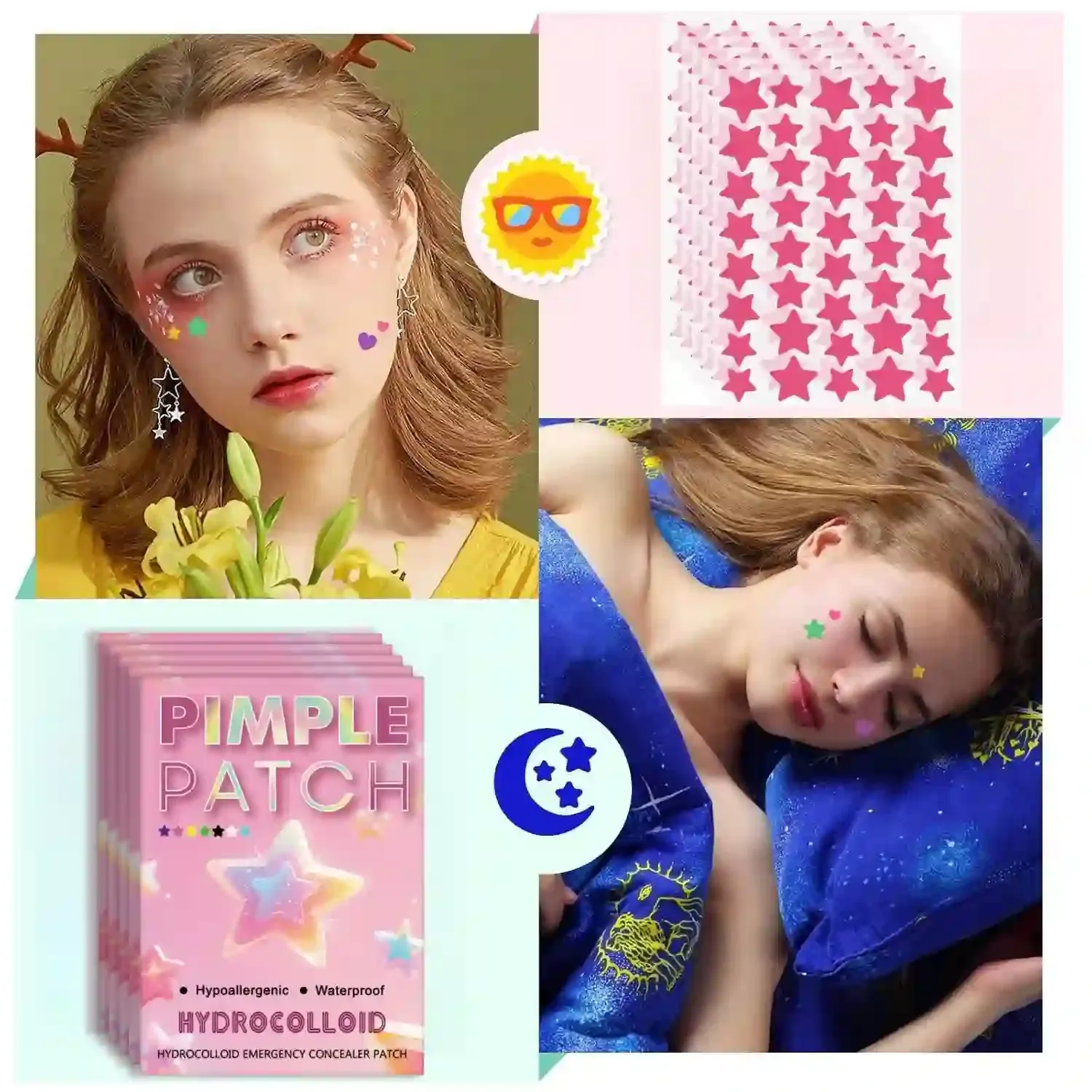 280pcs Hydrocolloid Emergency Concealer Patches Waterproof Hypoallergenic Invisible Face Moles Anti-acne Macaron Color