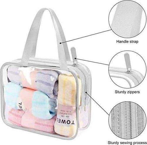 4-Piece Transparent PVC Cosmetic Toiletry Bag Polyester Airport Storage Travel Outdoor Bag Swimming Manufacturer's