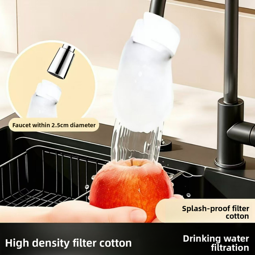 Cotton Faucet Filter SplashProof Thickened Removes Sediment Rust Scale Impurities for TapWellSpring Water Universal Fit