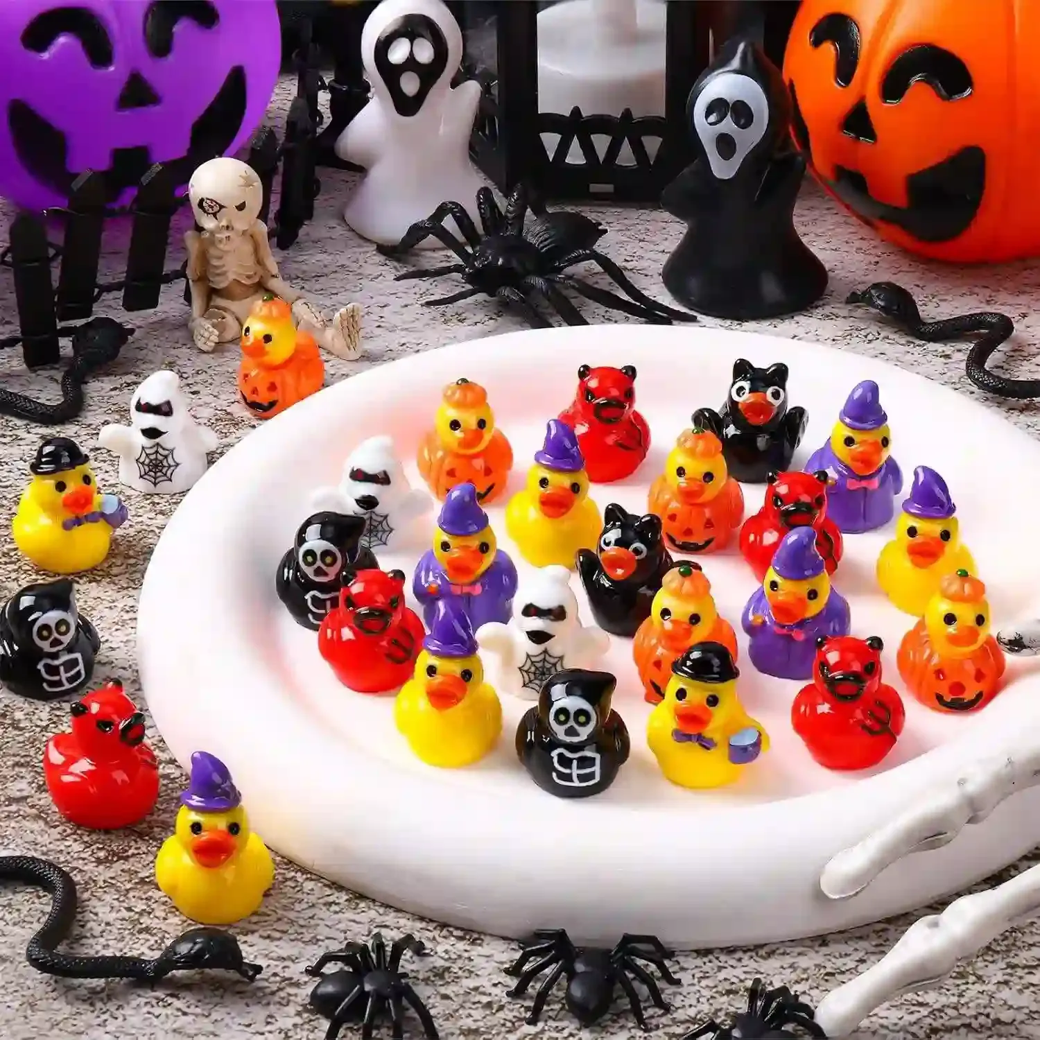 Halloween Creative Devil Ghost Duck Pumpkin DIY Micro Landscape Resin Jewelry Accessories