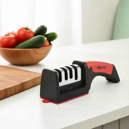 Myrva Knife Sharpener Coarse Grit Stainless Steel Manual Sharpening Tool For Metal Knives Hand Wash Only