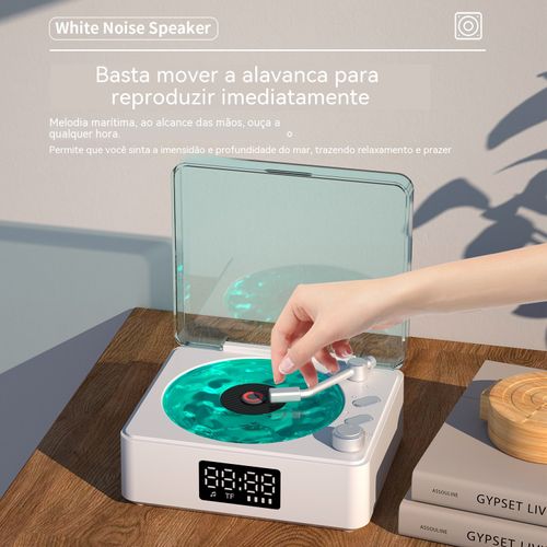 Relógio sem fio vintage, coluna Bluetooth compacta com projeção atmosférica – presente perfeito