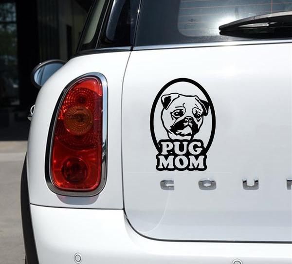 Pug Mom Dog Vinyl Decal Stickers