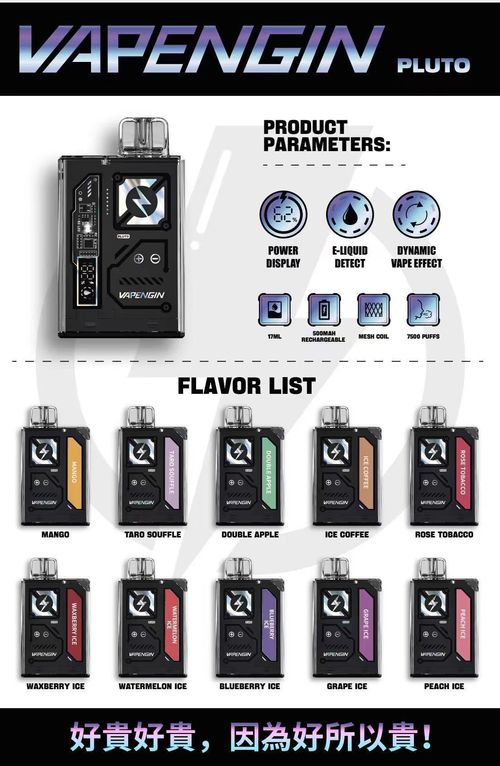 VAPENGIN冥王星7500口 可充電設計 一次性拋棄式 續航穩定出色