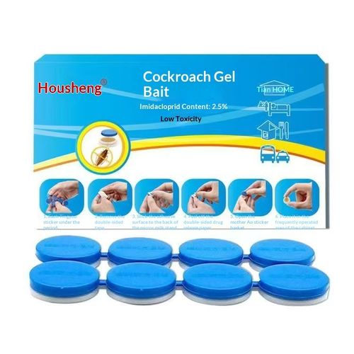 Weather-resistant cockroach trap, solid plastic, non-toxic, disposable, for outdoor and indoor pest control.