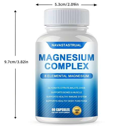 90 capsules, compound magnesium supplement 1000 milligrams. 7 types of magnesium (glycine magnesium, citric acid magnesium, malic acid magnesium, taurine magnesium, magnesium oxide, aspartic acid magnesium, ornithine magnesium, sleep, nerve, muscle and bone)