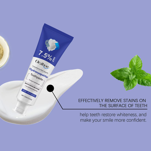 Popular product - fluoride-free toothpaste. 7.5% nano-hydroxyapatite can protect tooth enamel, suitable for healthy and sensitive teeth, relieve discomfort, whiten teeth, and contains mild ingredients.