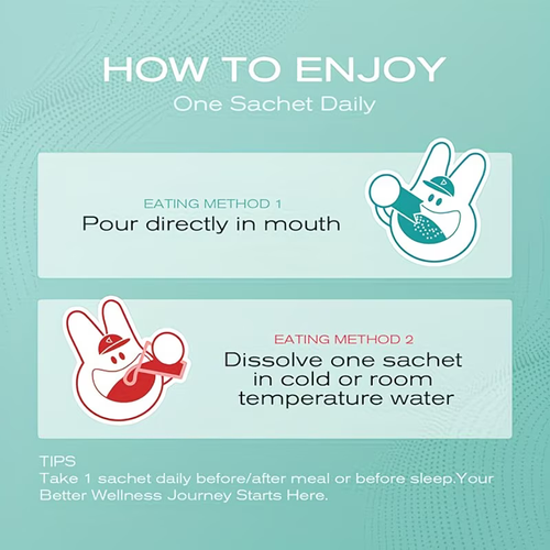 Blueberry-flavored Happy Cleaner Probiotics and Prebiotic Powder, for both men and women - Supports intestinal digestion, intestinal health, contains fiber, probiotic supplement, vegan, no additives