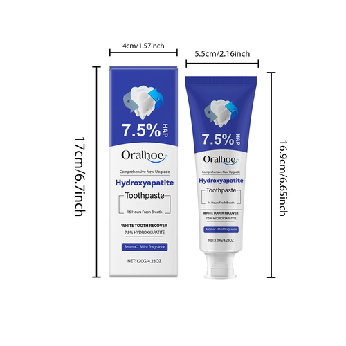 Popular product - fluoride-free toothpaste. 7.5% nano-hydroxyapatite can protect tooth enamel, suitable for healthy and sensitive teeth, relieve discomfort, whiten teeth, and contains mild ingredients.