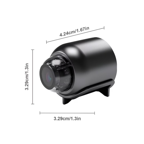 Mini IP camera, high-definition 1080P Wi-Fi surveillance camera with motion detection, no tools required, comes with self-adhesive backing, for indoor use, 2.4GHz 5GHz WiFi smart security camera - high-definition image quality, 360° rotation, black, suitable for home and office surveillance, office wireless surveillance camera. Modern camera design, sturdy and durable construction quality, wireless security camera, without power adapter.