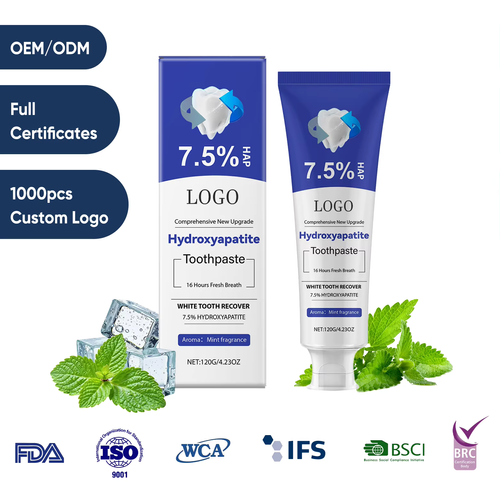 Popular product - fluoride-free toothpaste. 7.5% nano-hydroxyapatite can protect tooth enamel, suitable for healthy and sensitive teeth, relieve discomfort, whiten teeth, and contains mild ingredients.