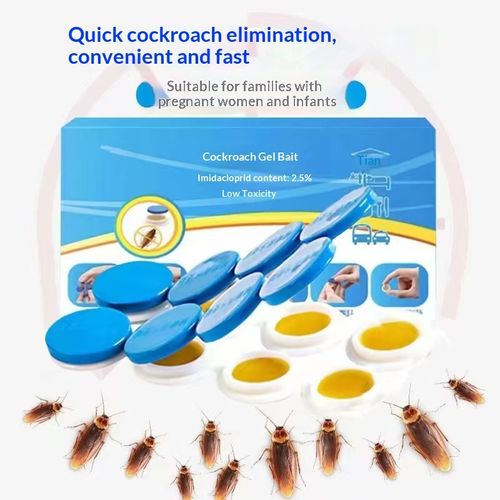 Weather-resistant cockroach trap, solid plastic, non-toxic, disposable, for outdoor and indoor pest control.