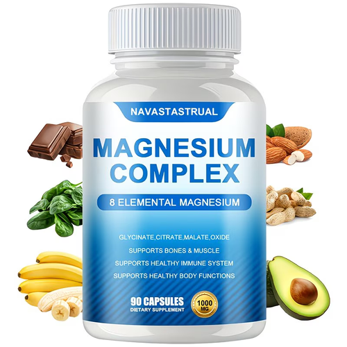 90 capsules, compound magnesium supplement 1000 milligrams. 7 types of magnesium (glycine magnesium, citric acid magnesium, malic acid magnesium, taurine magnesium, magnesium oxide, aspartic acid magnesium, ornithine magnesium, sleep, nerve, muscle and bone)