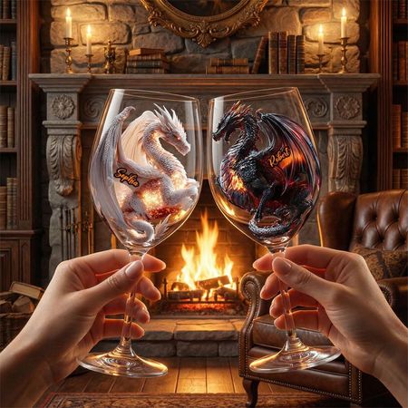 Fantasy Dragon - Personalized Dragon Wine Glass With Long Stem