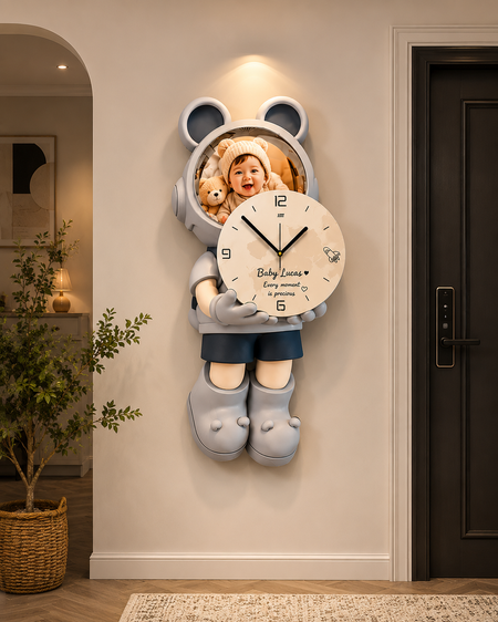 Personalized Astronaut Baby Clock – Customizable with Photo