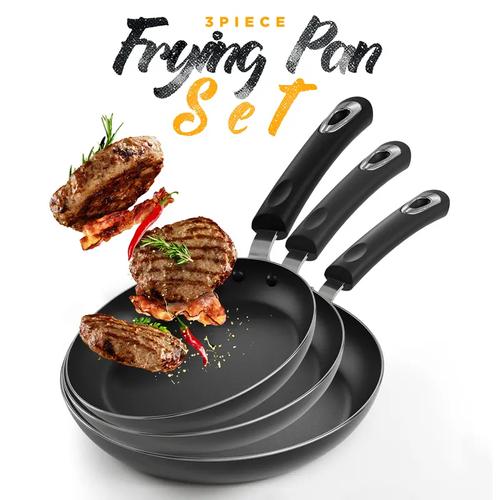 Utopia Kitchen 3 - Piece Non-Stick Frying Pan Set