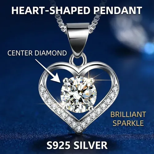 💕💎🎁 Heart Necklace + Luxury Gift Box – Ready for Surprise Gift