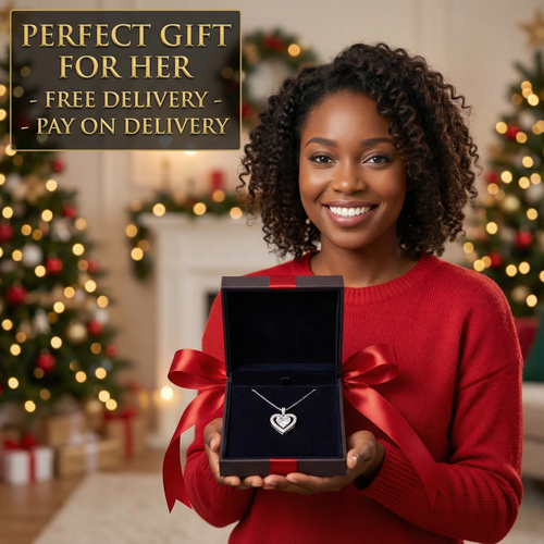 💕💎🎁 Heart Necklace + Luxury Gift Box – Ready for Surprise Gift