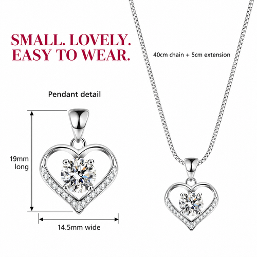 💖 A Little Heart, A Lovely Gift! ✨🎁 Women's Heart Pendant Necklace 💎💕 Make Her Day Sparkle! ✨👗 Works for everyday looks, office days & sweet dates 🌸💼🍸 Ideal birthday or anniversary surprise 🎉🎂🥂 🎁 Gift box comes with it (Blue or Red, sent randomly) 🎀📦✨